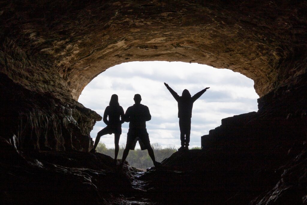 People nside Cave in Rock in Illinois