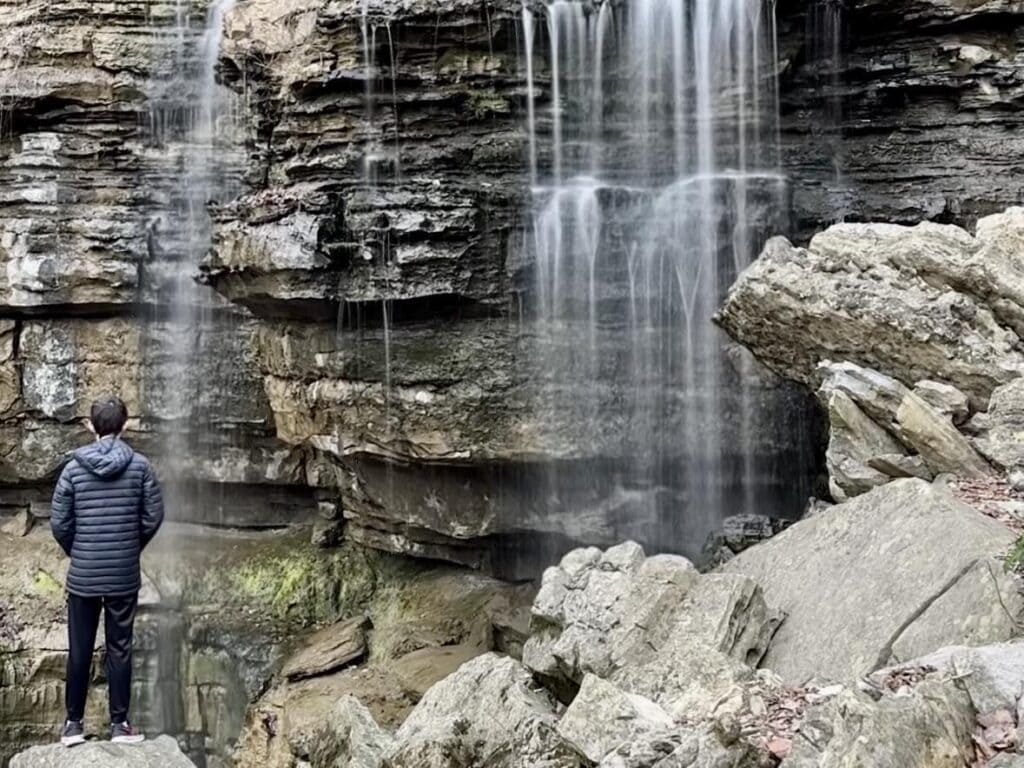 Majestic image capturing the beauty of Bethel Spring Falls at its full glory.