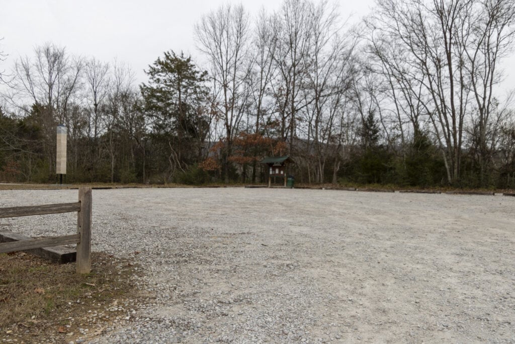  A panoramic view of the parking lot at Bethel Spring Nature Preserve