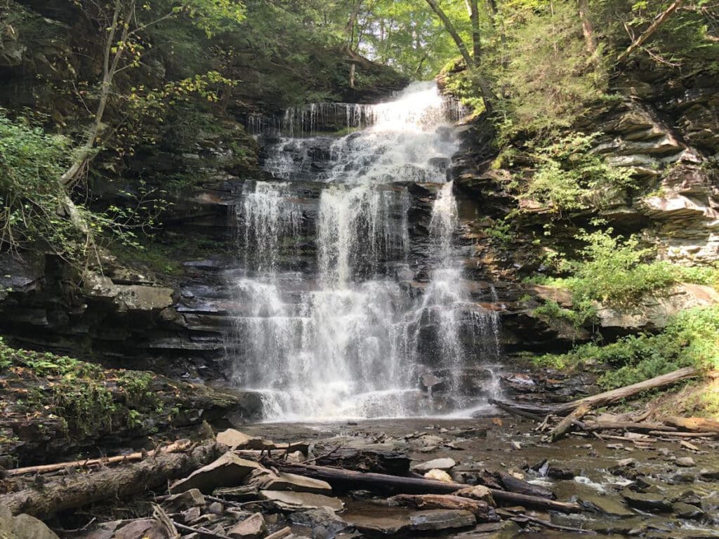 Ricketts Glen Falls Trail Loop. One of the best hikes to see waterfalls with kids