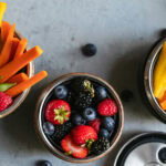 road trip snacks - cut up vegetables in portable containers.